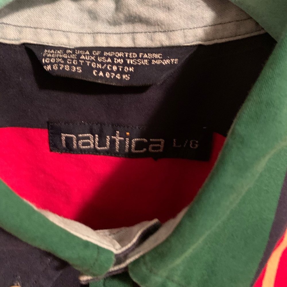 Vintage Nautica Vertical Stripe Button Down - Picture 3 of 3